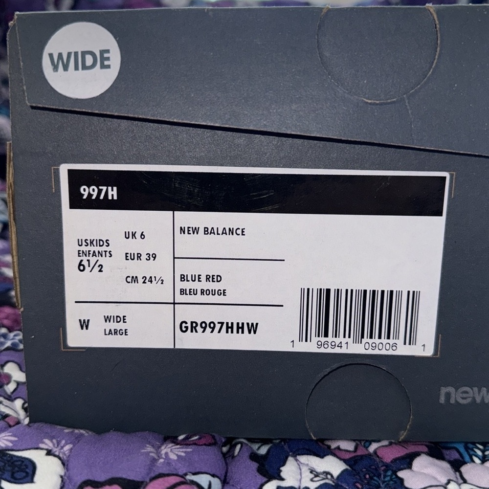 NIB/NWT New Balance 997H KIDS 6.5 WIDE - Picture 7 of 7
